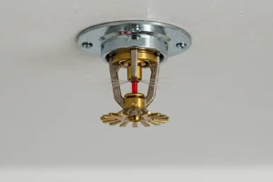 F. J. Murphy & Son, Inc.—Activating sprinkler system on a white ceiling shows a home safety sprinkler spraying water for fire prevention in Springfield, IL.